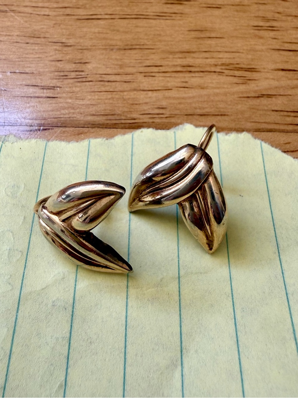 Vintage 1/20 12K Gold Filled Leaf Screw-Back Earrings